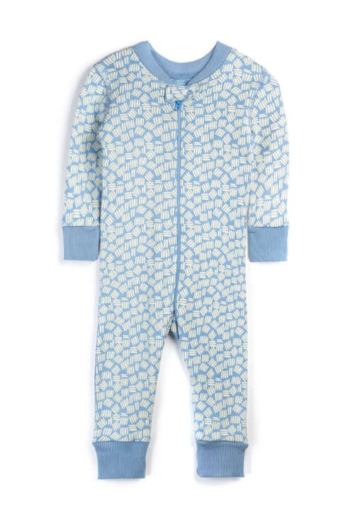 Ely's & Co Jersey Cotton Printed Nautical Footie & Hat - Blue