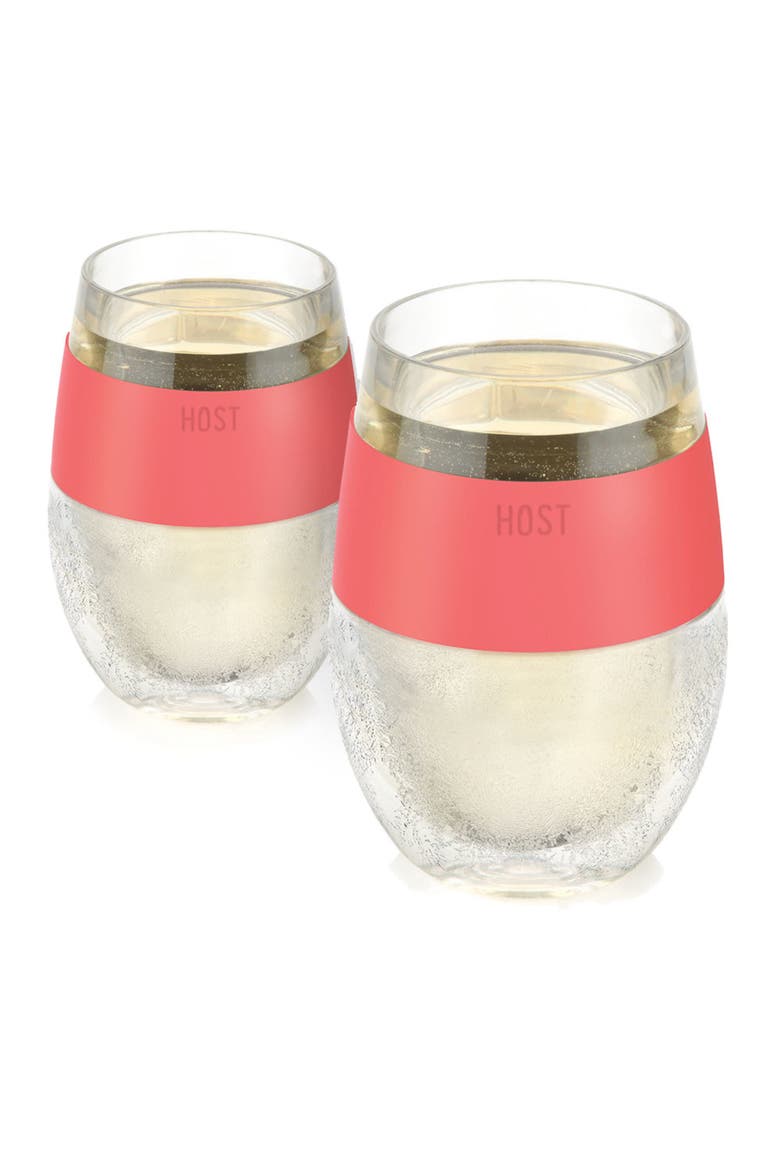 Wine FREEZE Cooling Cup Set of 2, Main, color, Coral