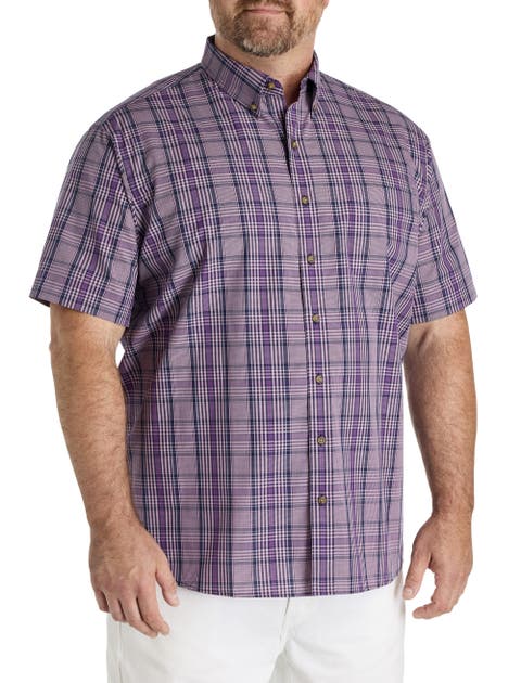 Big & Tall Easy-Care Large Plaid Sport Shirt