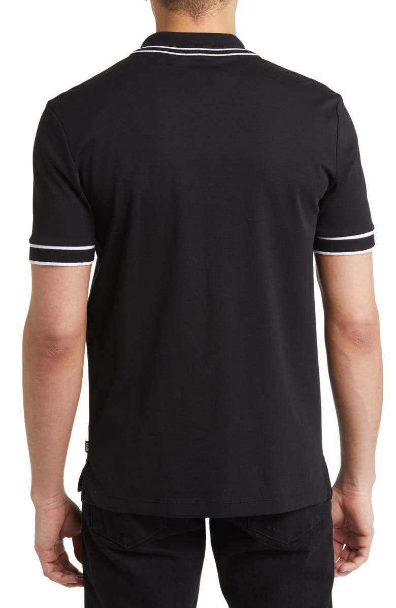 BOSS Parlay Tipped Cotton Polo, Alternate, color, Black
