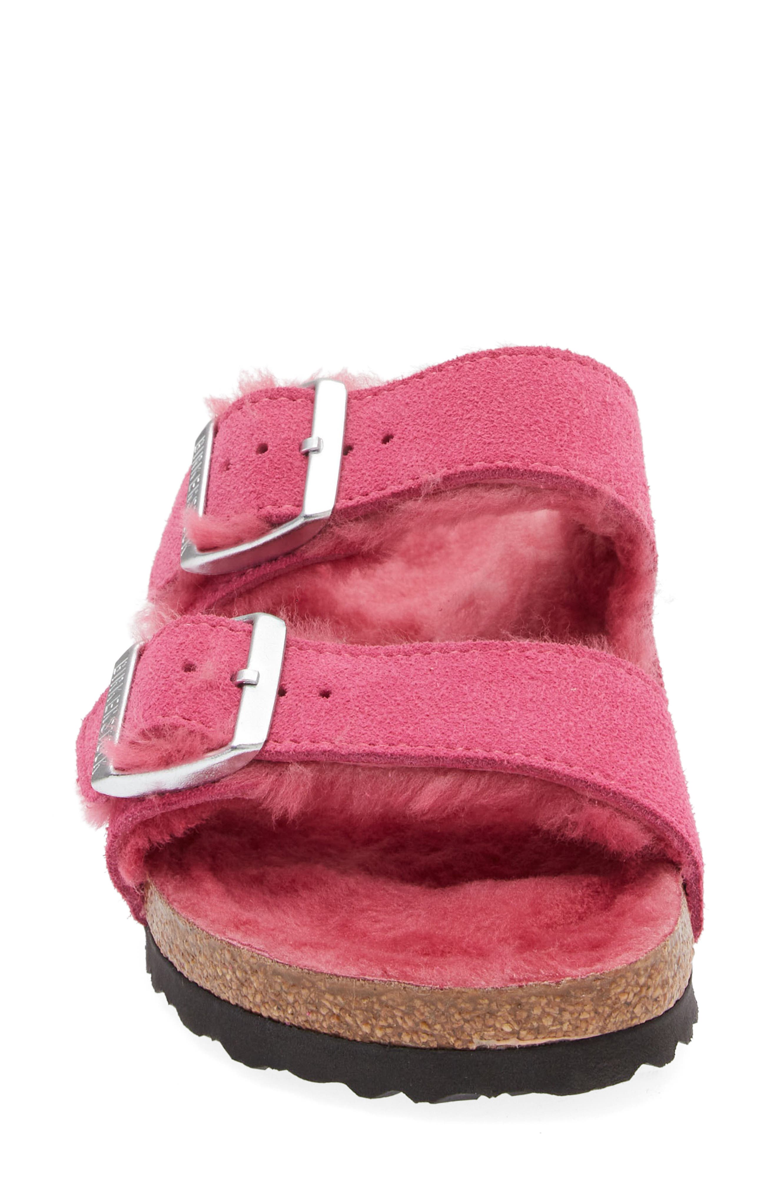Arizona Genuine Shearling Lined Slide Sandal, Alternate, color, PINK