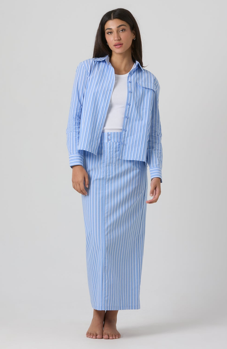By Tess Collection Amy Blouse, Alternate, color, Blue Pinstripe