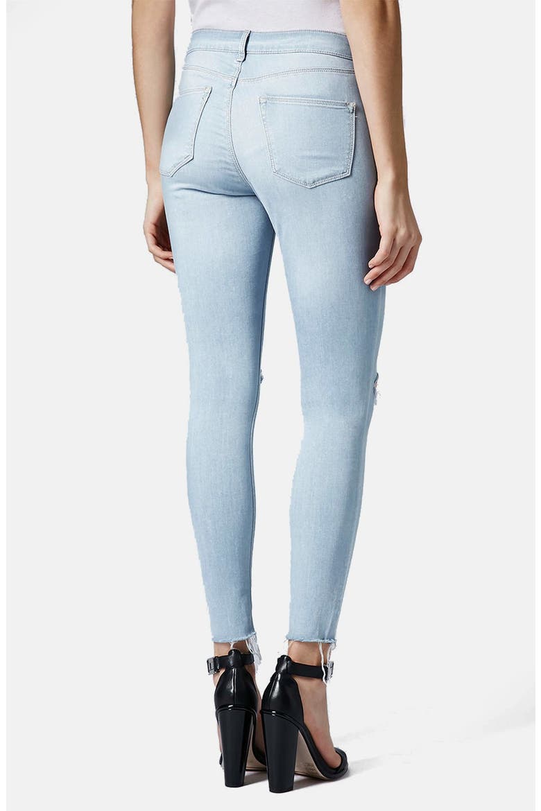 'Leigh' Distressed Skinny Jeans, Alternate, color, LIGHT DENIM