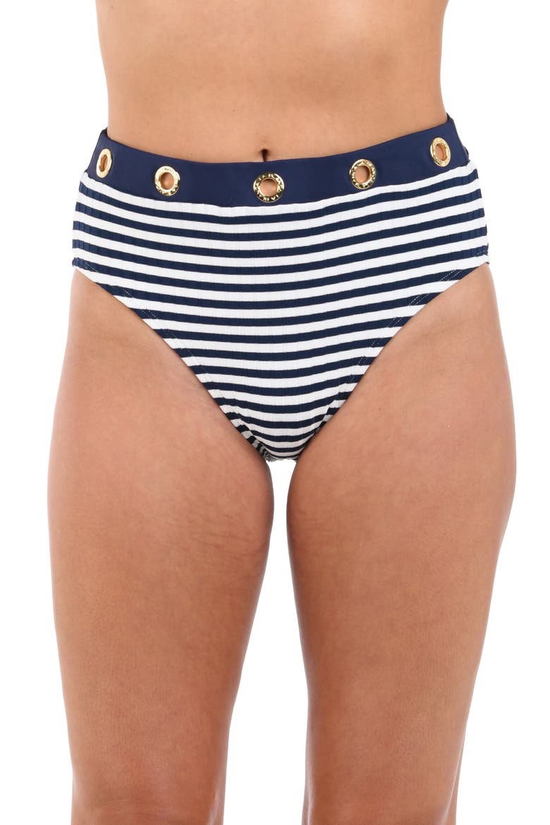 Sail High Waist Bikini Bottoms, Main, color, INDIGO