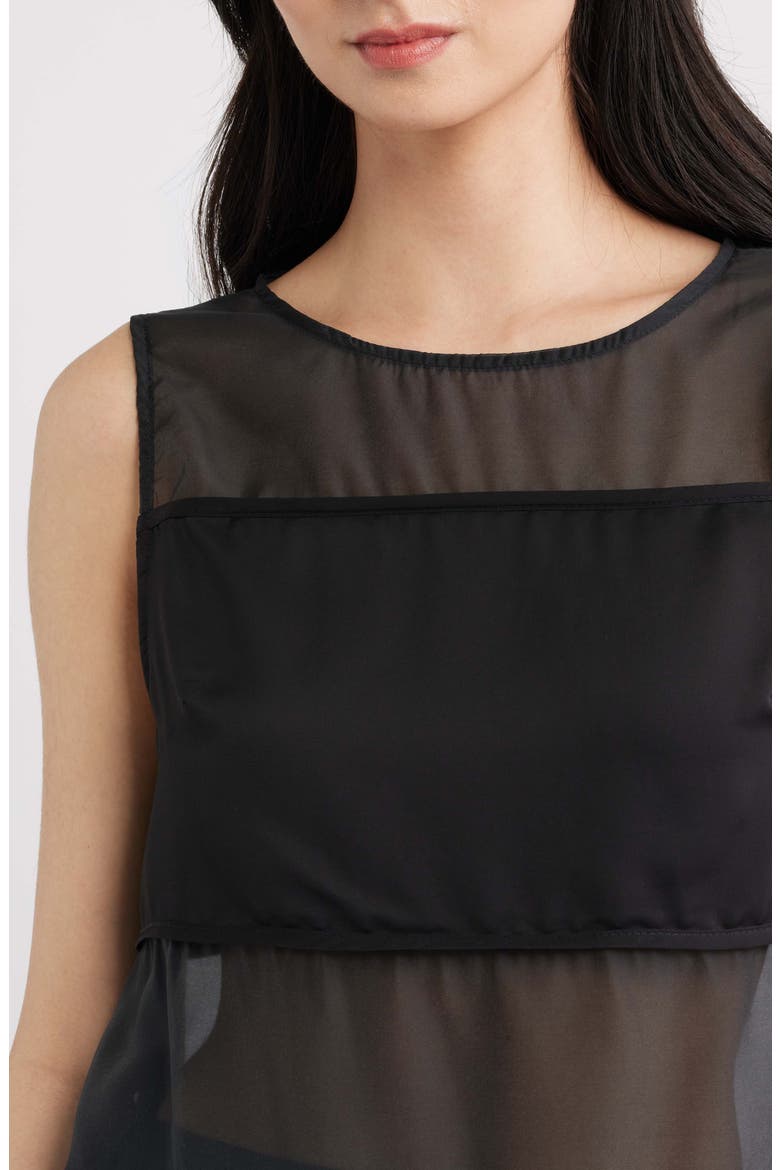 Rene Semi Sheer Panel Tank, Alternate, color, BLACK