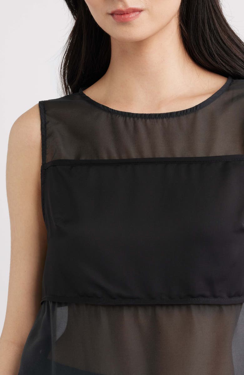 A.REN Rene Semi Sheer Panel Tank, Alternate, color, Black