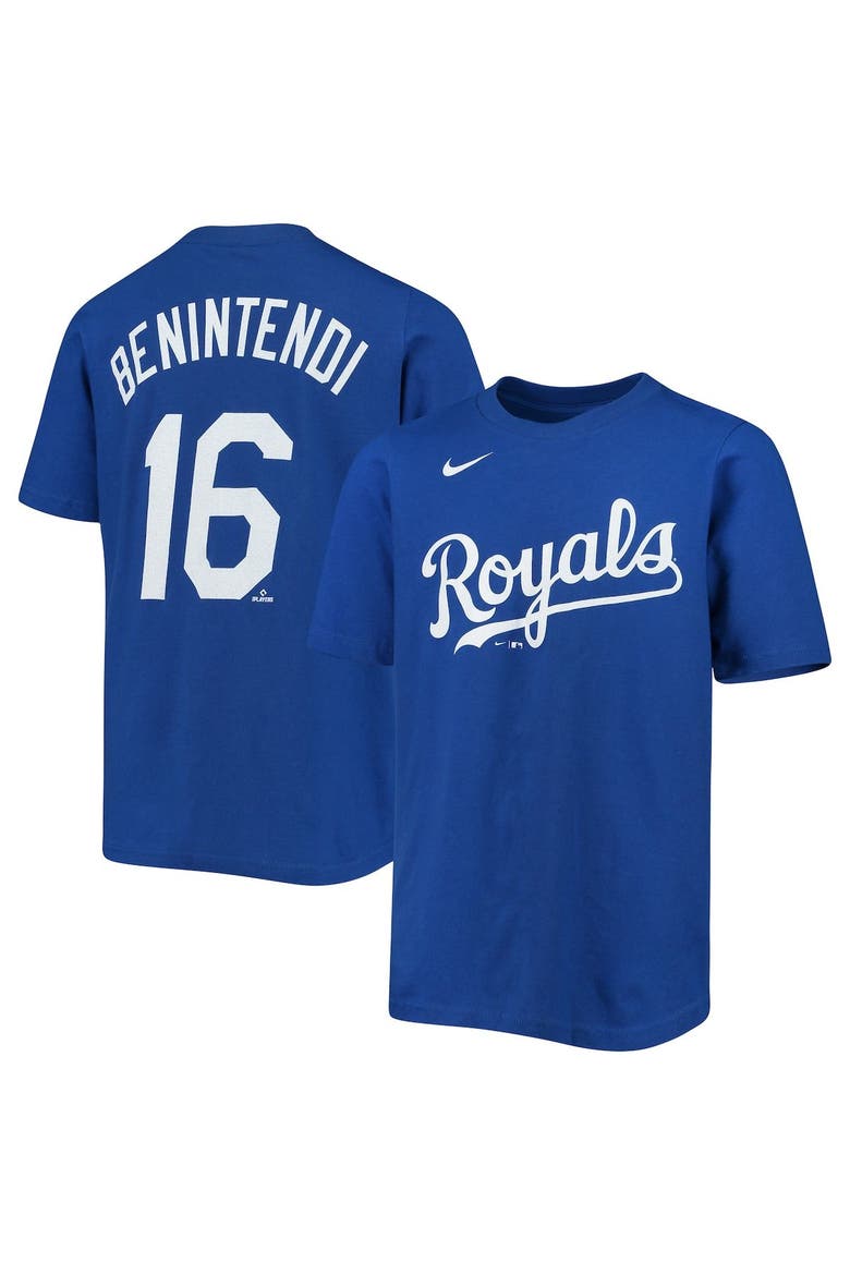 Youth Nike Andrew Benintendi Royal Kansas City Royals Player Name & Number T-Shirt, Main, color, Royal