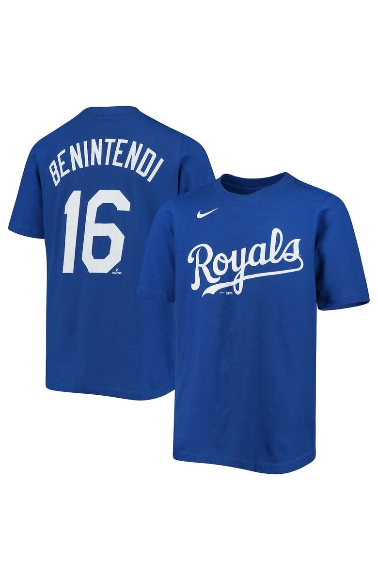 Nike Youth Nike Andrew Benintendi Royal Kansas City Royals Player Name & Number T-Shirt, Main, color, 