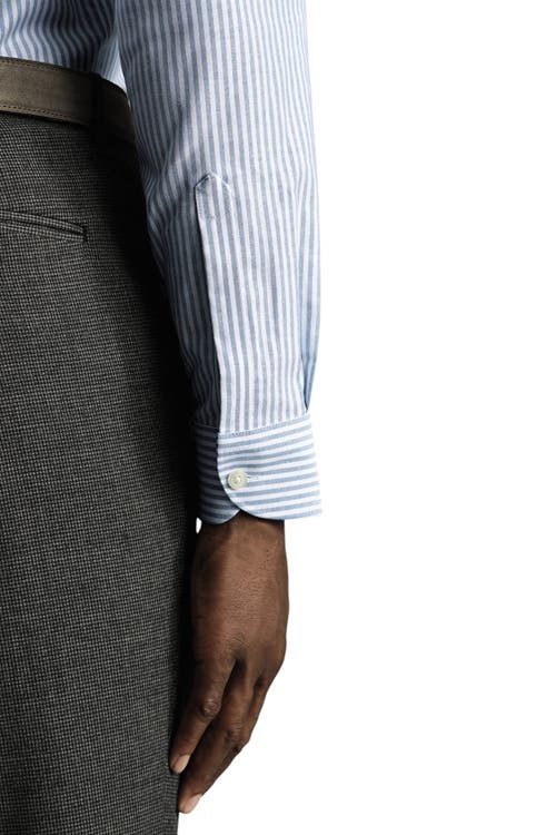 Charles Tyrwhitt Non-iron Stretch Oxford Shirt In Blue