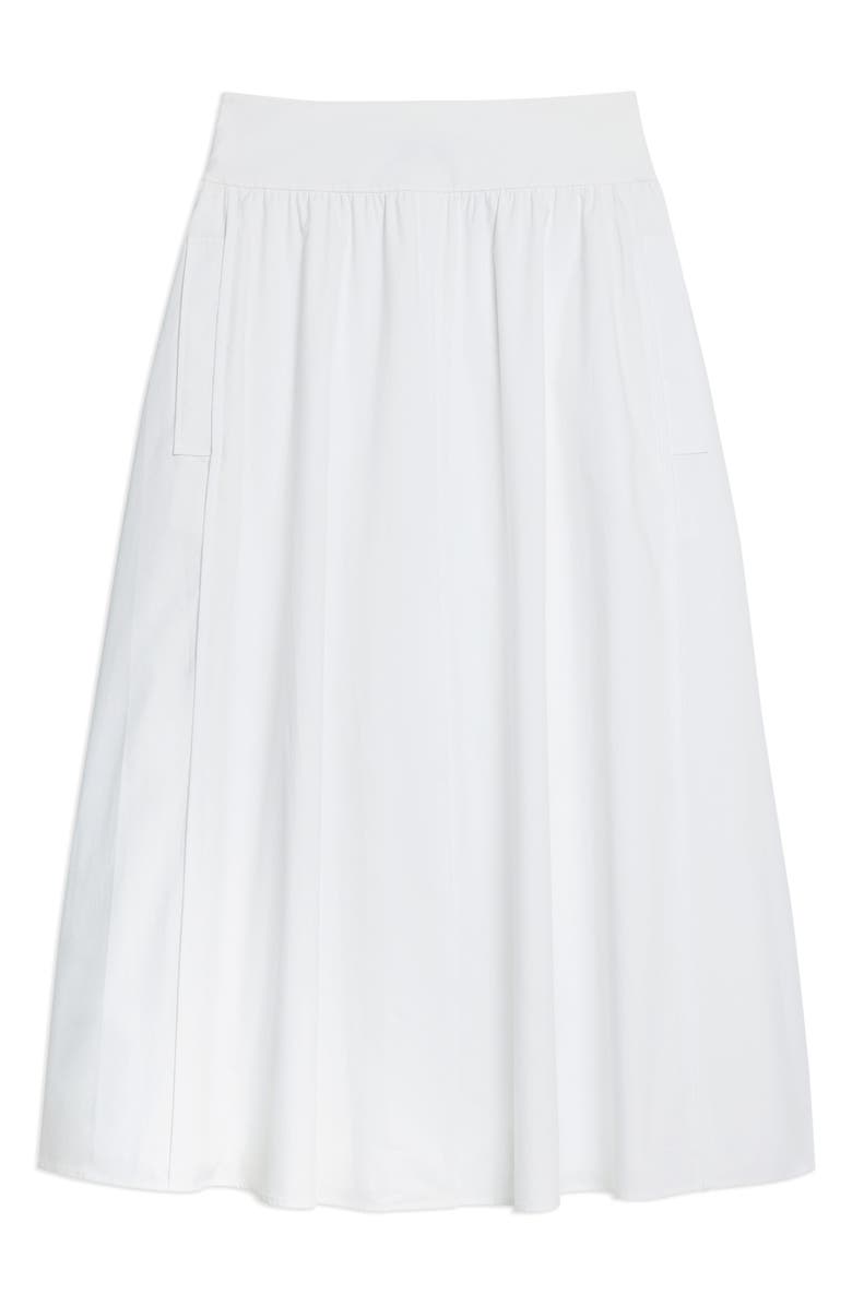 Theory Cotton Blend A-Line Midi Skirt, Alternate, color, White