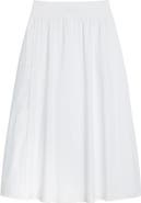 Theory Cotton Blend A-Line Midi Skirt