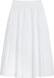 Theory Cotton Blend A-Line Midi Skirt