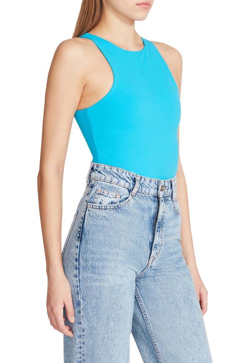Nico Sleeveless Bodysuit, Alternate, color, ARUBA BLUE