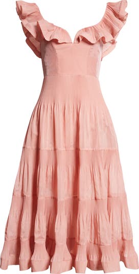 Zimmermann Pleated Frill Midi Dress | Nordstrom