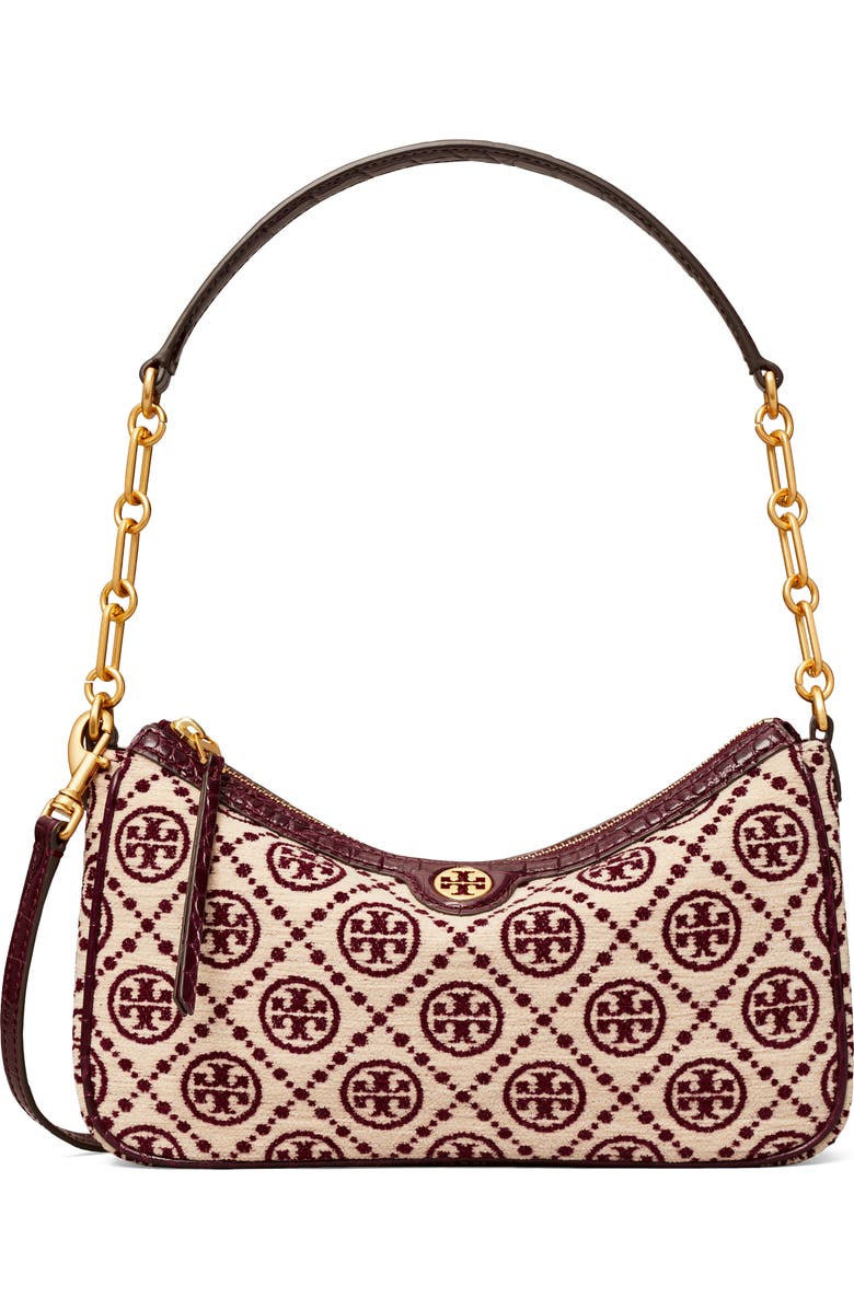 Tory Burch T Monogram Chenille Studio Shoulder Bag, Main, color,