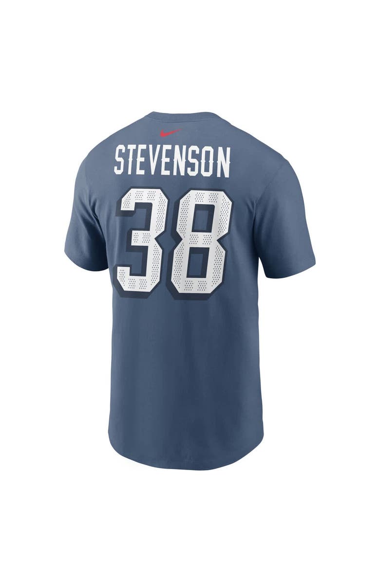 Nike Men's Nike Rhamondre Stevenson Storm Blue New England Patriots 2025 Rivalries Collection Player Name & Number T-Shirt, Alternate, color, Blue