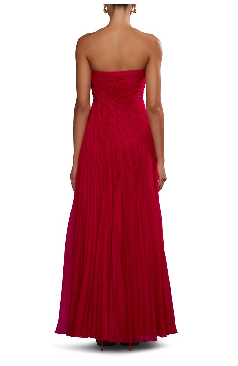 AMUR Elea asymmetrical pleated gown, Alternate, color, Solstice Red