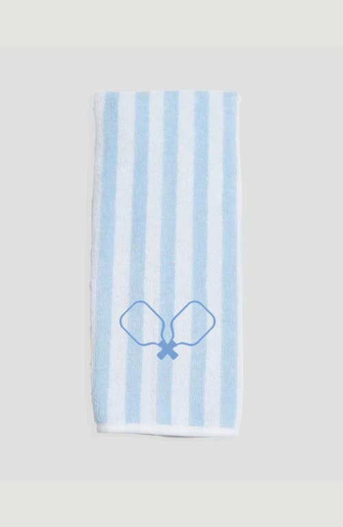 Weezie Stripe Organic Cotton Terry Towel In Blue
