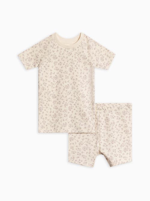 Colored Organics Organic Cotton 2-piece Short Sleeve Jammie Set In Neutral
