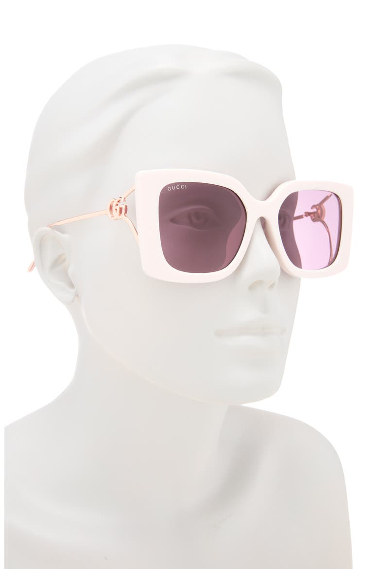 54mm Polarized Square Sunglasses, Alternate, color, IVORY GOLD VIOLET