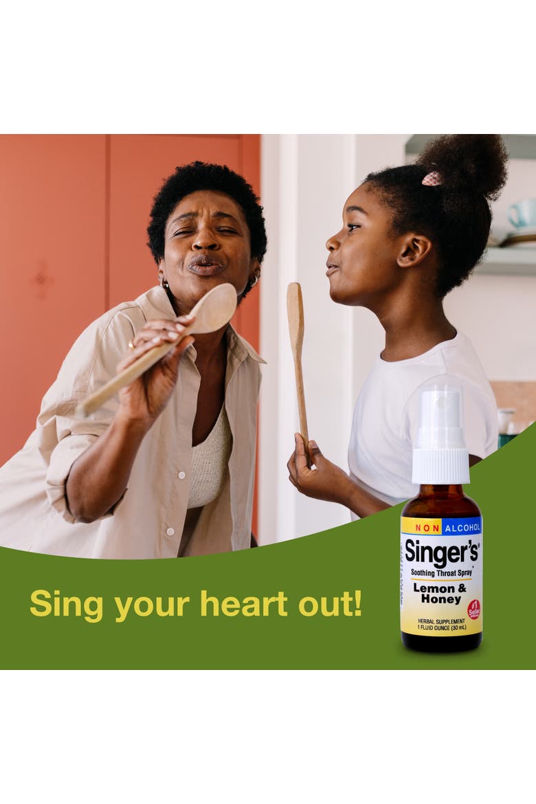 Singer's Saving Grace Lemon & Honey - Herbal Remedy Spray Aids Throat Comfort & Health - Soothing Hydrating Throat Support - Throat Relief Spray with Licorice - 1 fl oz, Alternate, color, No Color