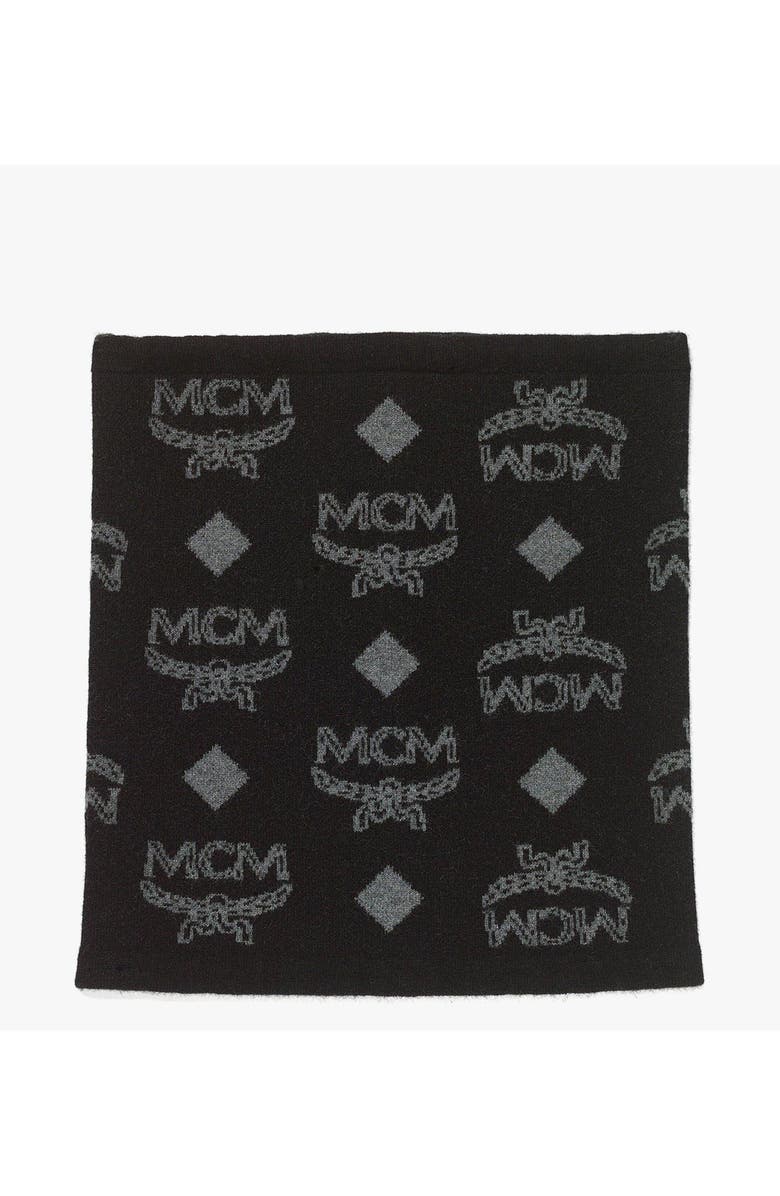 MCM Neck Warmer in Monogram Wool Jacquard, Main, color, Black