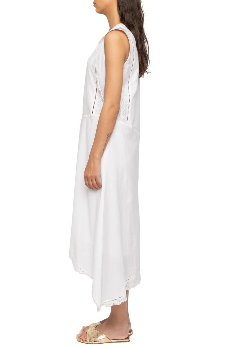 Zadig & Voltaire Rerol Tomboy Lace Trim Sharkbite Hem Cotton Blend Dress, Alternate, color, Judo