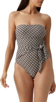 Melissa Odabash Munich Print Strapless One-Piece Swimsuit