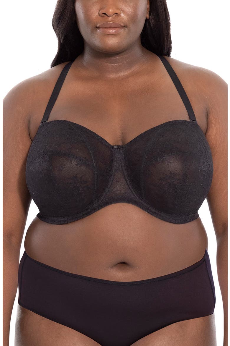 Verity Full Figure Underwire Multiway Strapless Bra, Alternate, color, BLACK