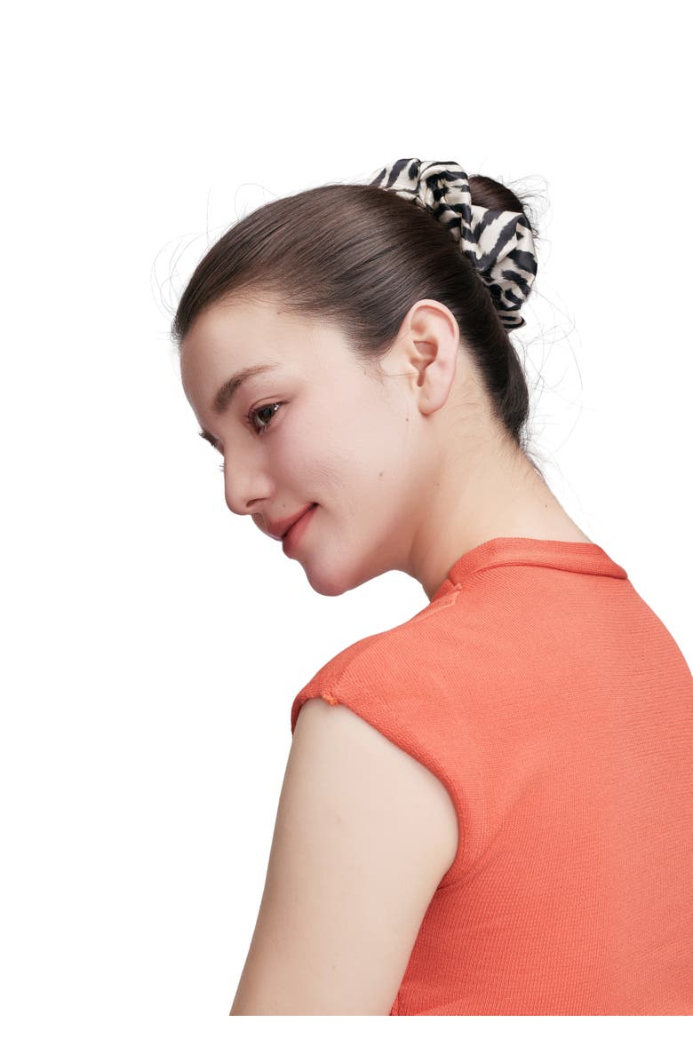 OLAH Zyra Silk Scrunchie, Alternate, color, Black