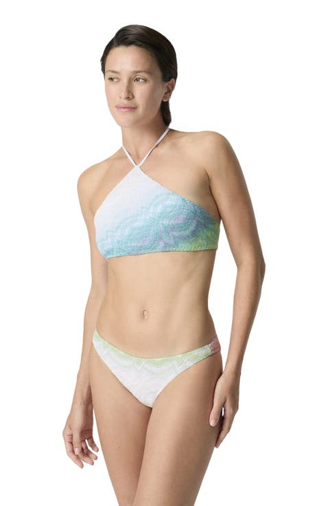 Bikini In Shaded Lamé Viscose With Halterneck Top
