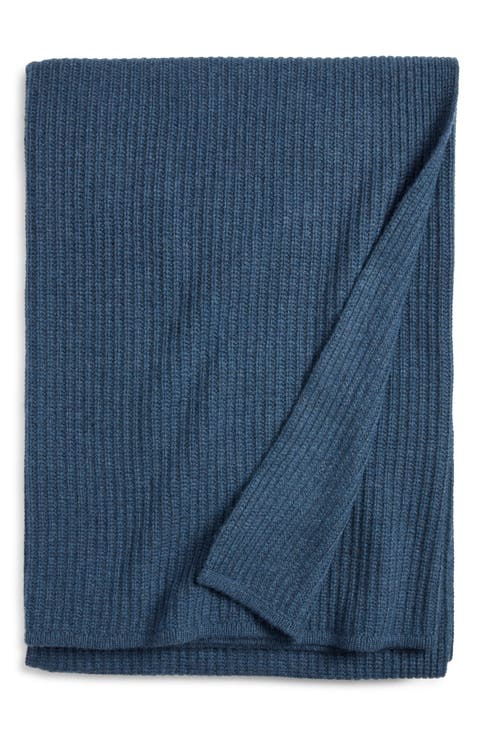 Rib Wool 
Cashmere Throw Blanket