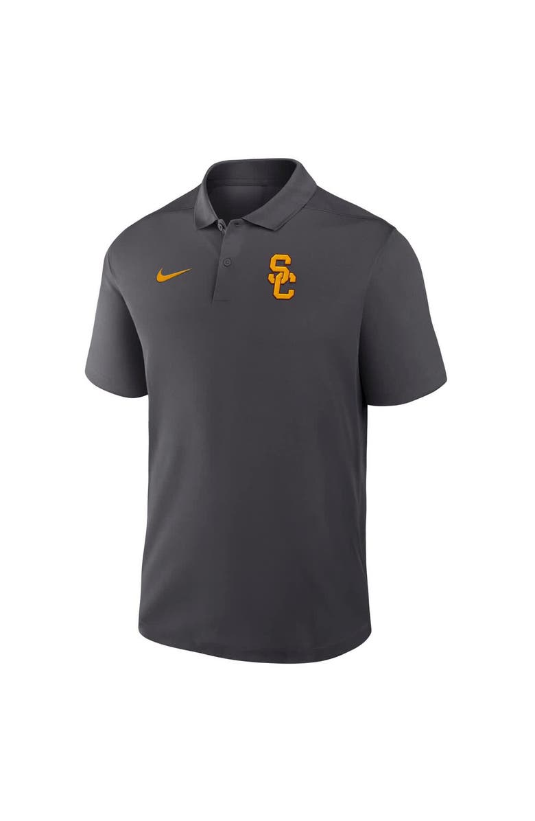 Nike Men's Nike Anthracite USC Trojans Primetime Victory Primary Logo Performance Polo, Alternate, color,
