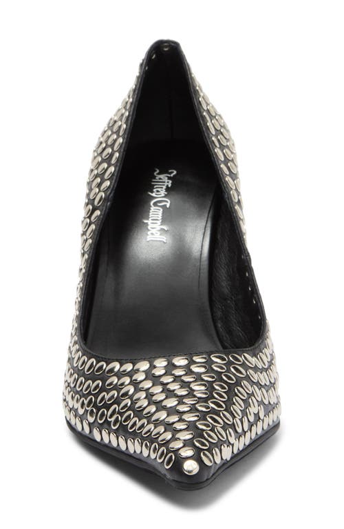 Jeffrey Campbell Risktake Stud Pointed Toe Pump In Black Silver