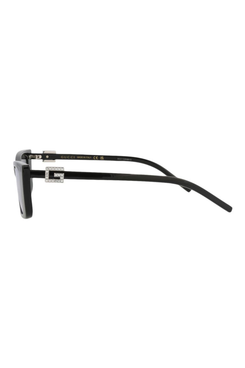 53mm Cat Eye Sunglasses, Alternate, color, BLACK BLACK SILVER