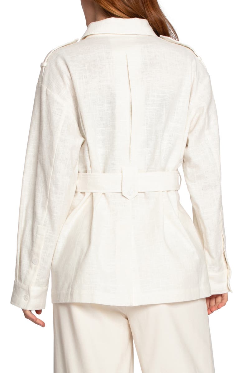Belle & Bloom Still Storm Belted Cotton & Linen Jacket, Alternate, color, Cream