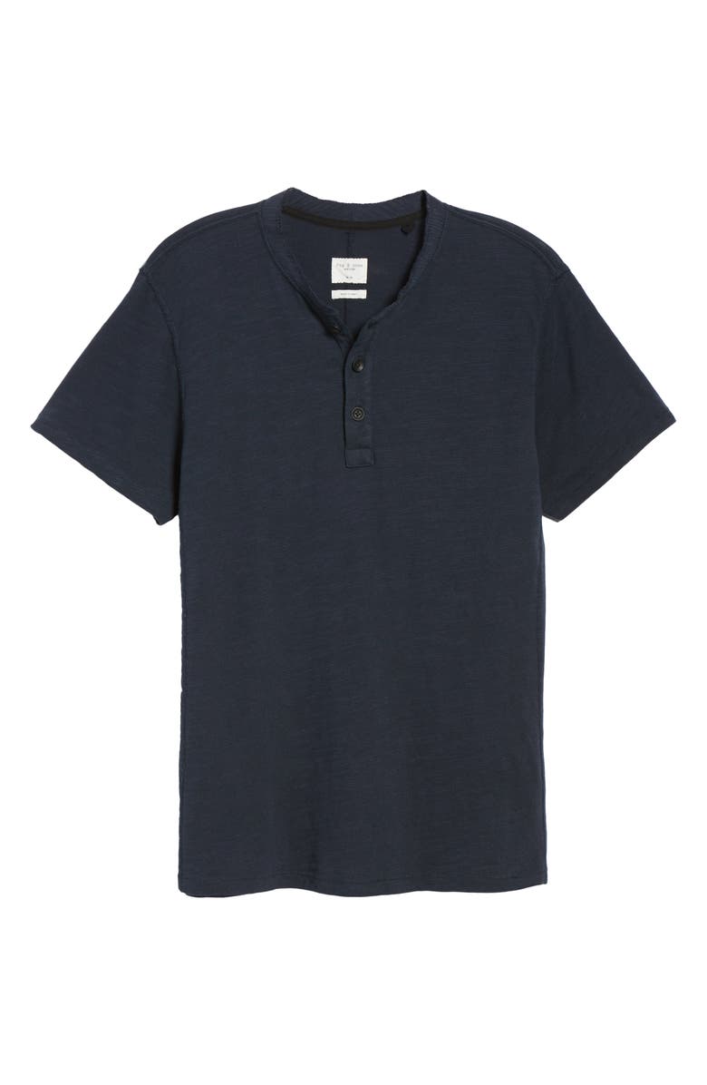 rag & bone Classic Short Sleeve Henley, Alternate, color, Deep Navy