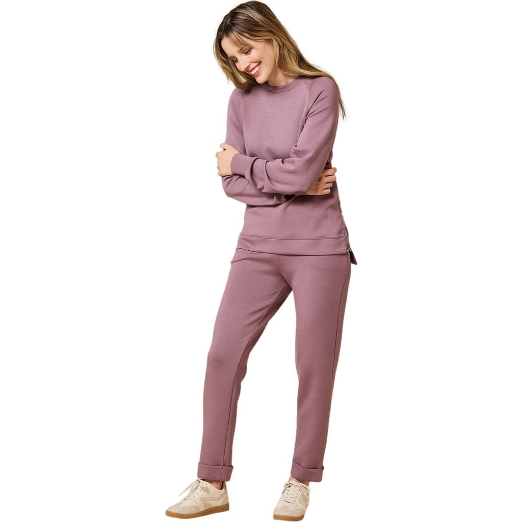 Softies Athleisure Crewneck and Crop Pant Set in Driftwood  product