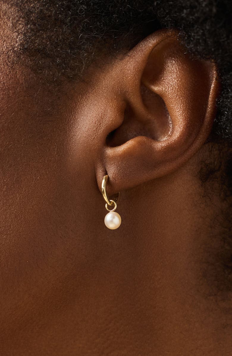 Ana Luisa Small Gold Hoop Earrings - Gold Pearl Hoops, Alternate, color, Gold