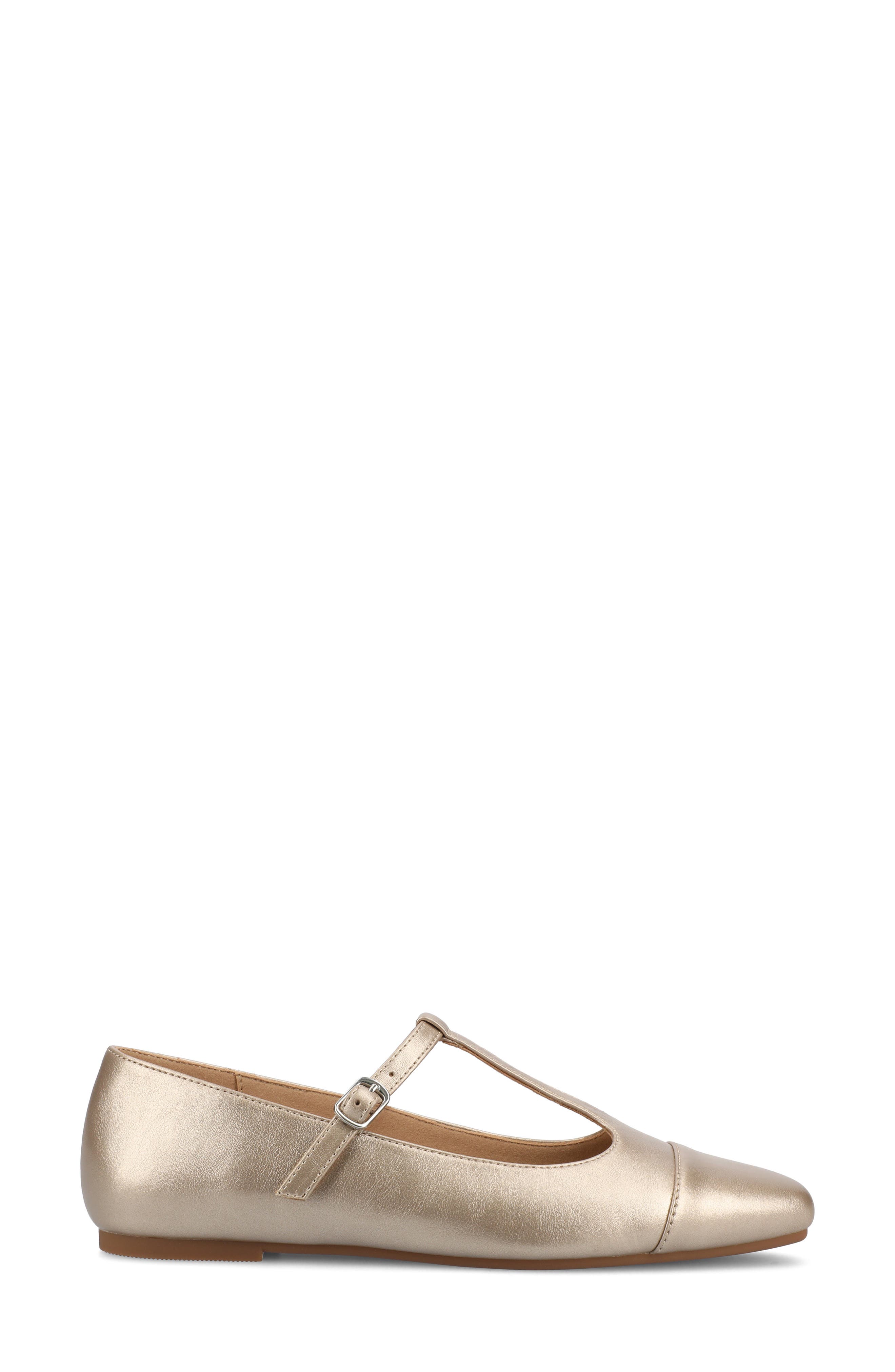 Thea T-Strap Flat, Alternate, color, CHAMPAGNE