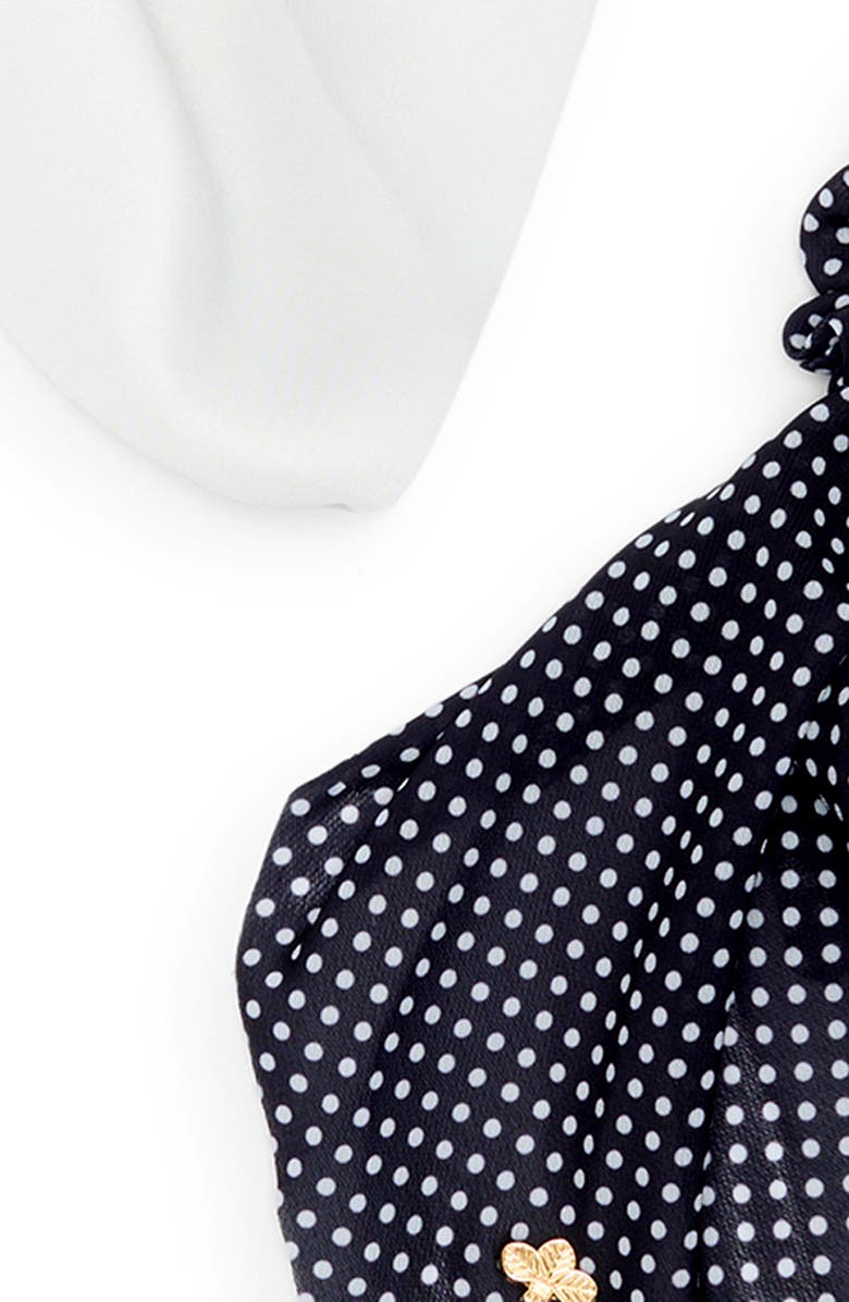 L. Erickson Sakura 2-Pack Scarf Tie Scrunchies, Alternate, color, Black/ Cream