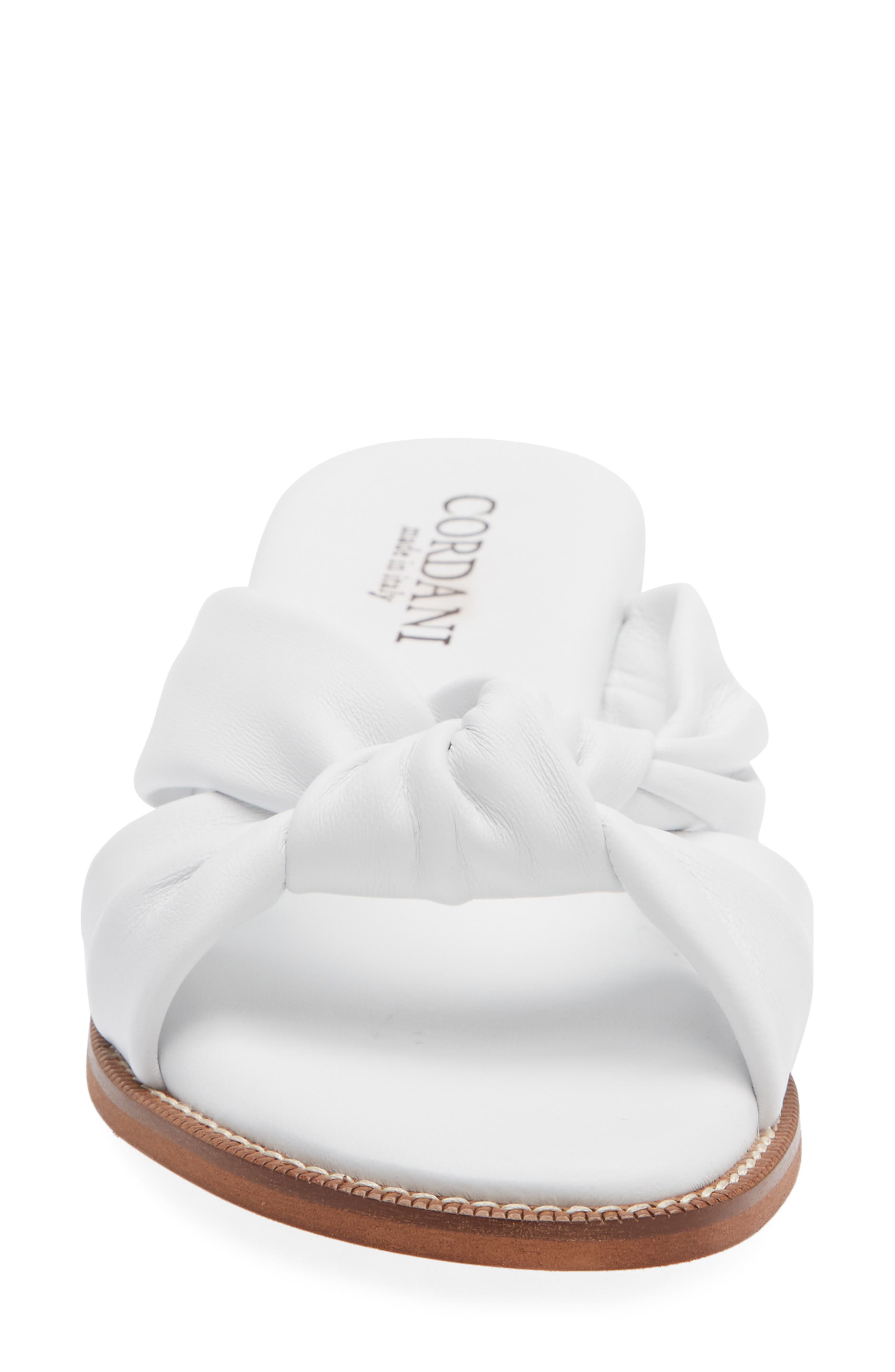 Cordani Hudson Slide Sandal, Alternate, color, White Leather