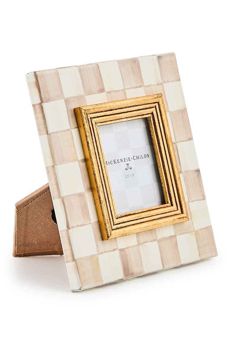 Mocha Check Enameled Steel 2.5 x 3-Inch Picture Frame, Alternate, color, MOCHA
