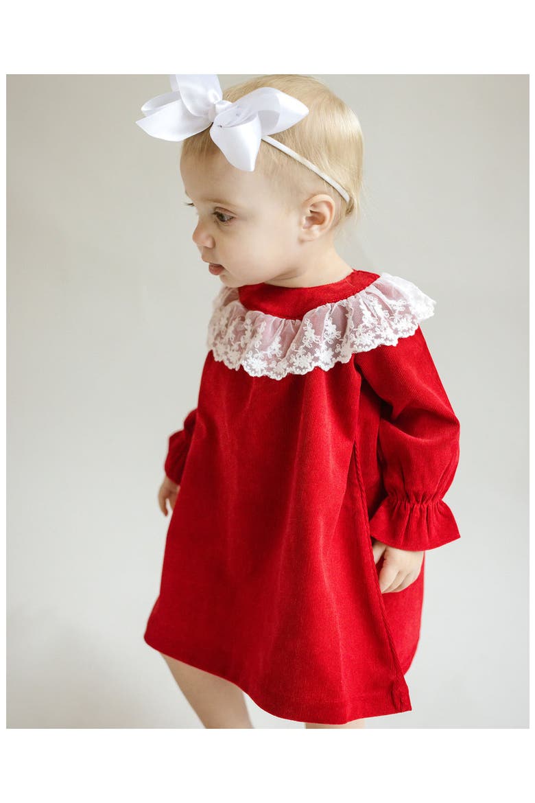 Lace Collar Dress, Alternate, color, Red