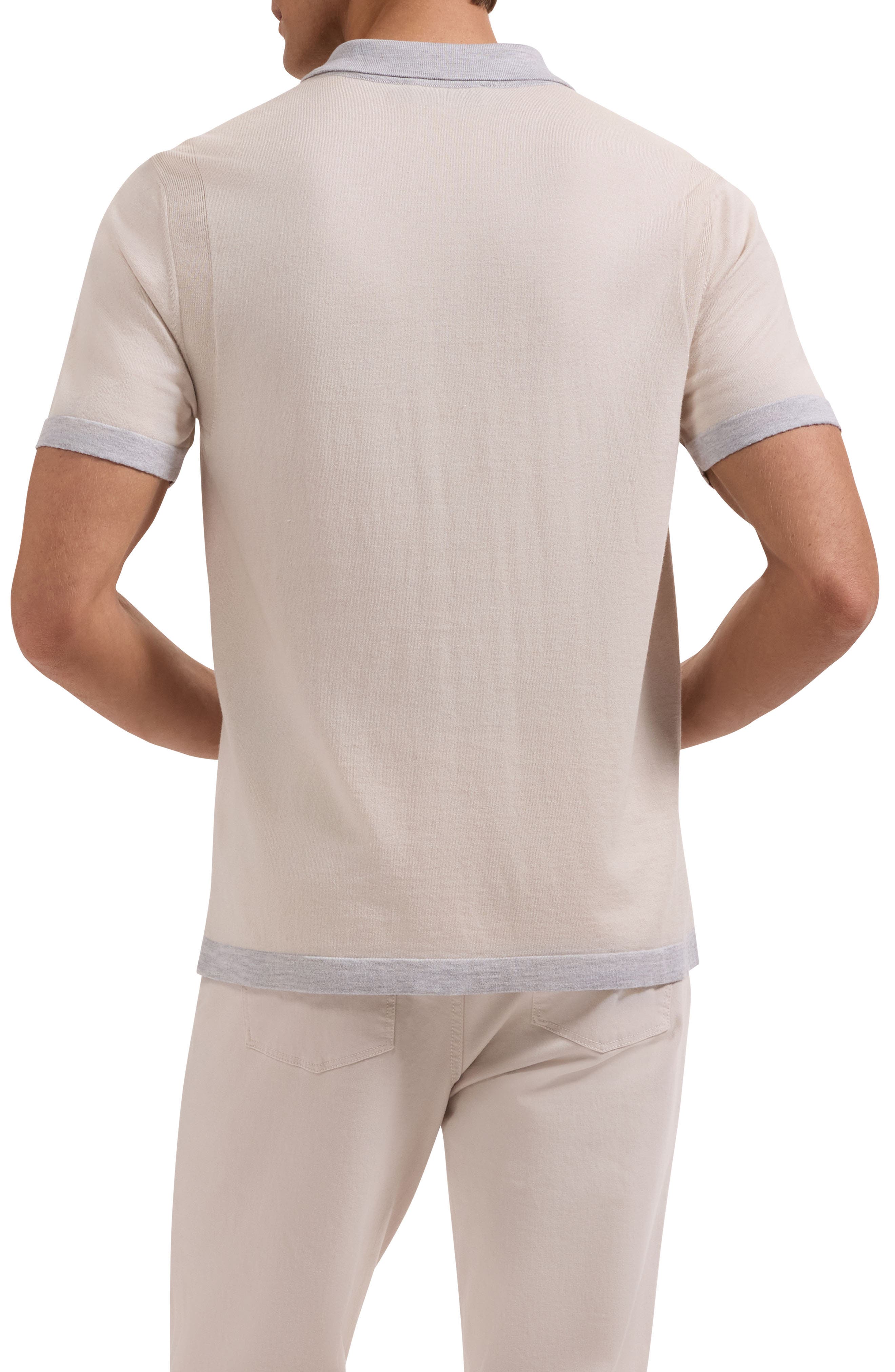 Cotton Blend Polo Sweater - image 4