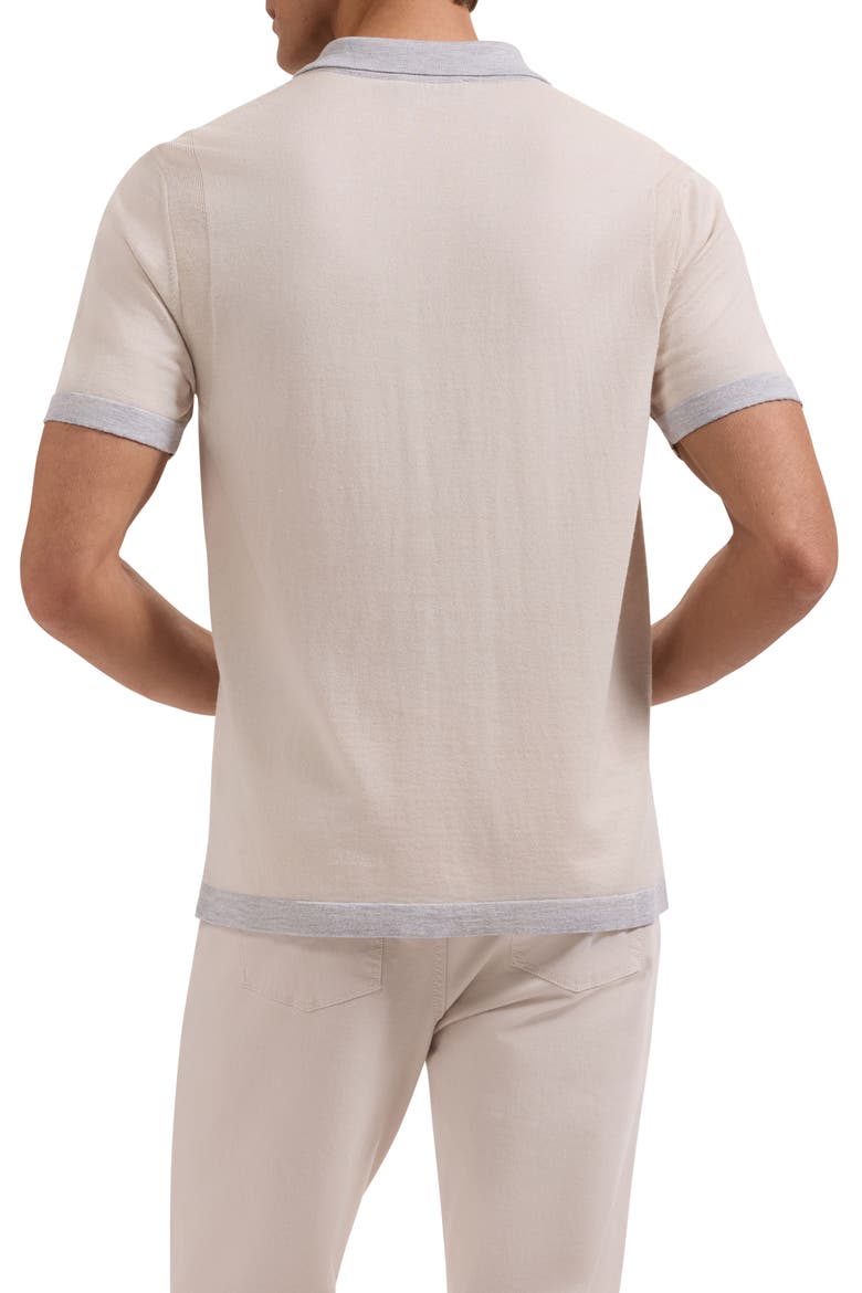 Cotton Blend Polo Sweater, Alternate, color, ALMOND