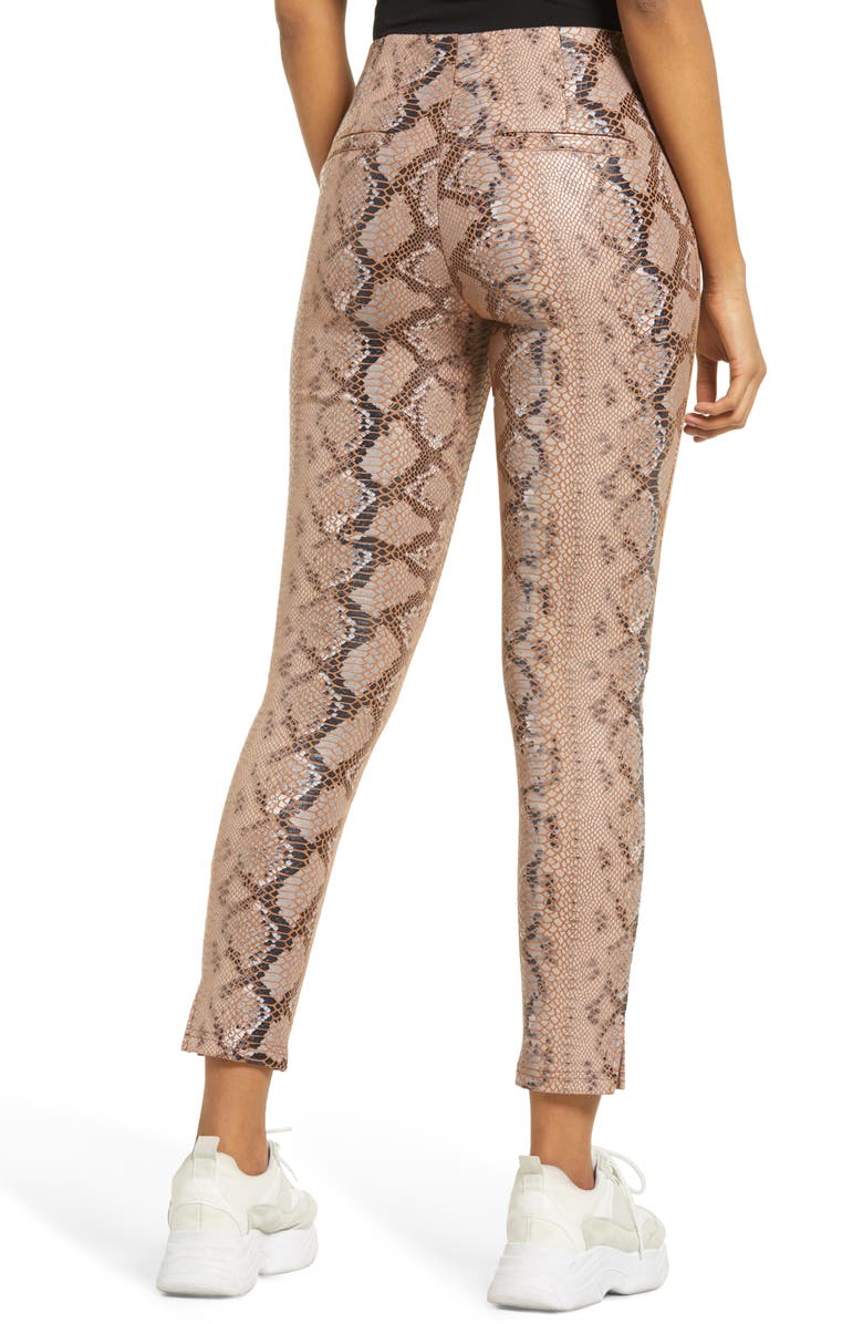 KENDALL + KYLIE High Waist Snakeskin Print Pants, Alternate, color, 