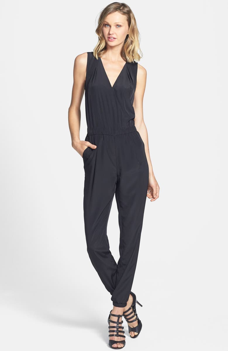 Halogen<sup>®</sup> V-Neck Sleeveless Jumpsuit, Main, color,