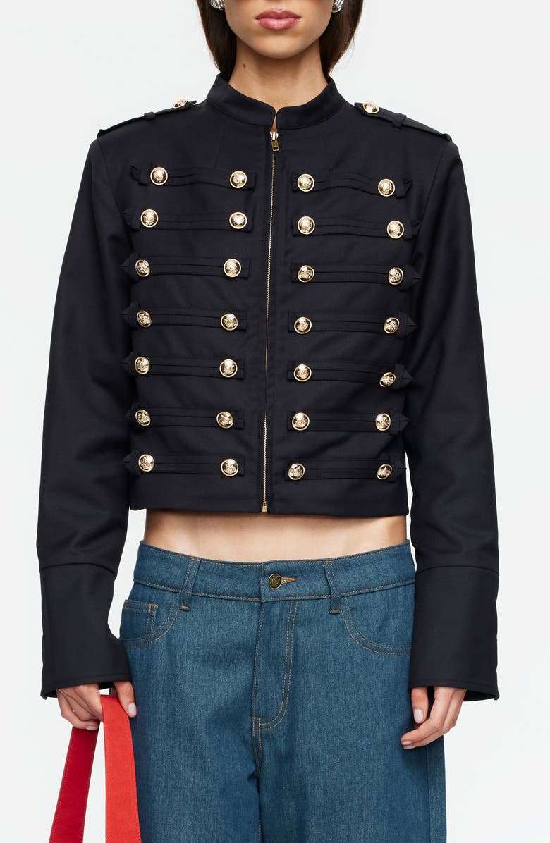 LIONESS Rush Hour Crop Jacket, Main, color, Onyx