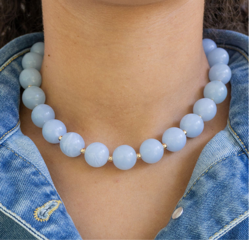 Erin Mcdermott Jewelry Blue Skies Ahead Beaded Necklace In Blue